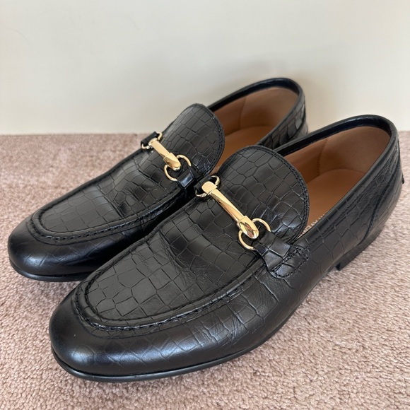 Saks Fifth Avenue Firenze Men’s Black Leather Loafers Size 9M - Picture 2 of 10